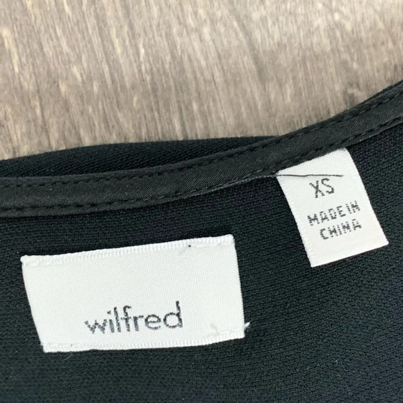 Aritzia Wilfred Ellipse Mini Dress Flounce Off The Shoulders Satin Crepe Black - Picture 11 of 15